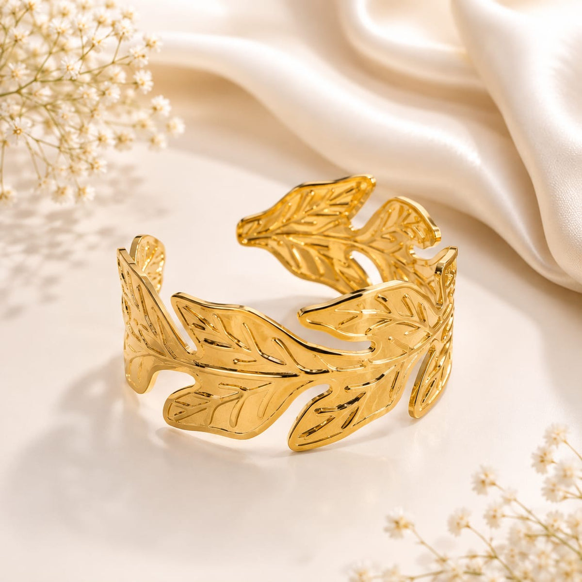 Golden Leaf Cuff Bracelet